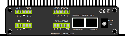 Atlas Sound IED1522AIOLR – 2x2 CobraNet Audio I/O Module with Logic and Relays Interface Device Atlas Sound