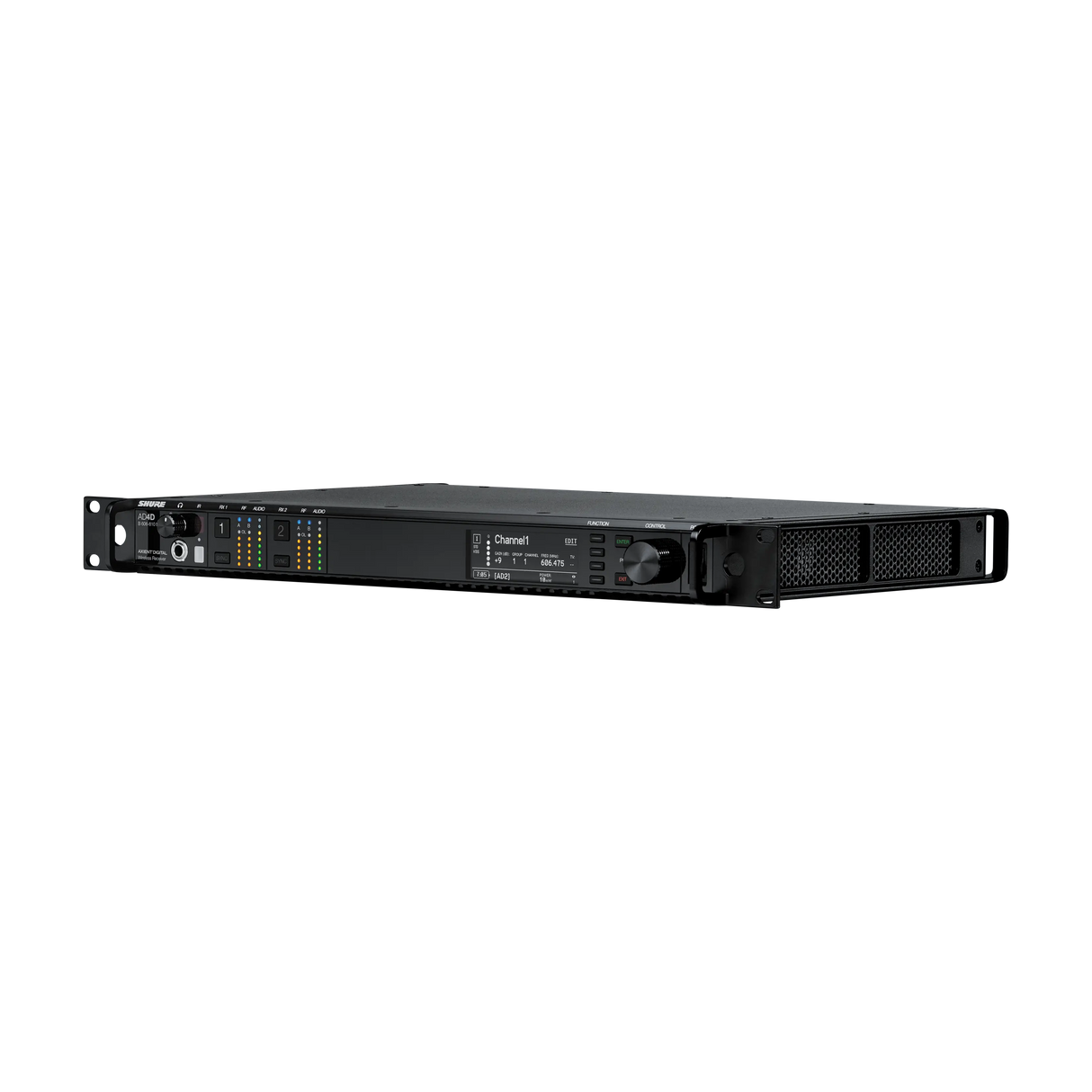 Shure AD4DUS – Axient Digital Two-Channel Wireless Receiver with US Power Supply Microphones Shure