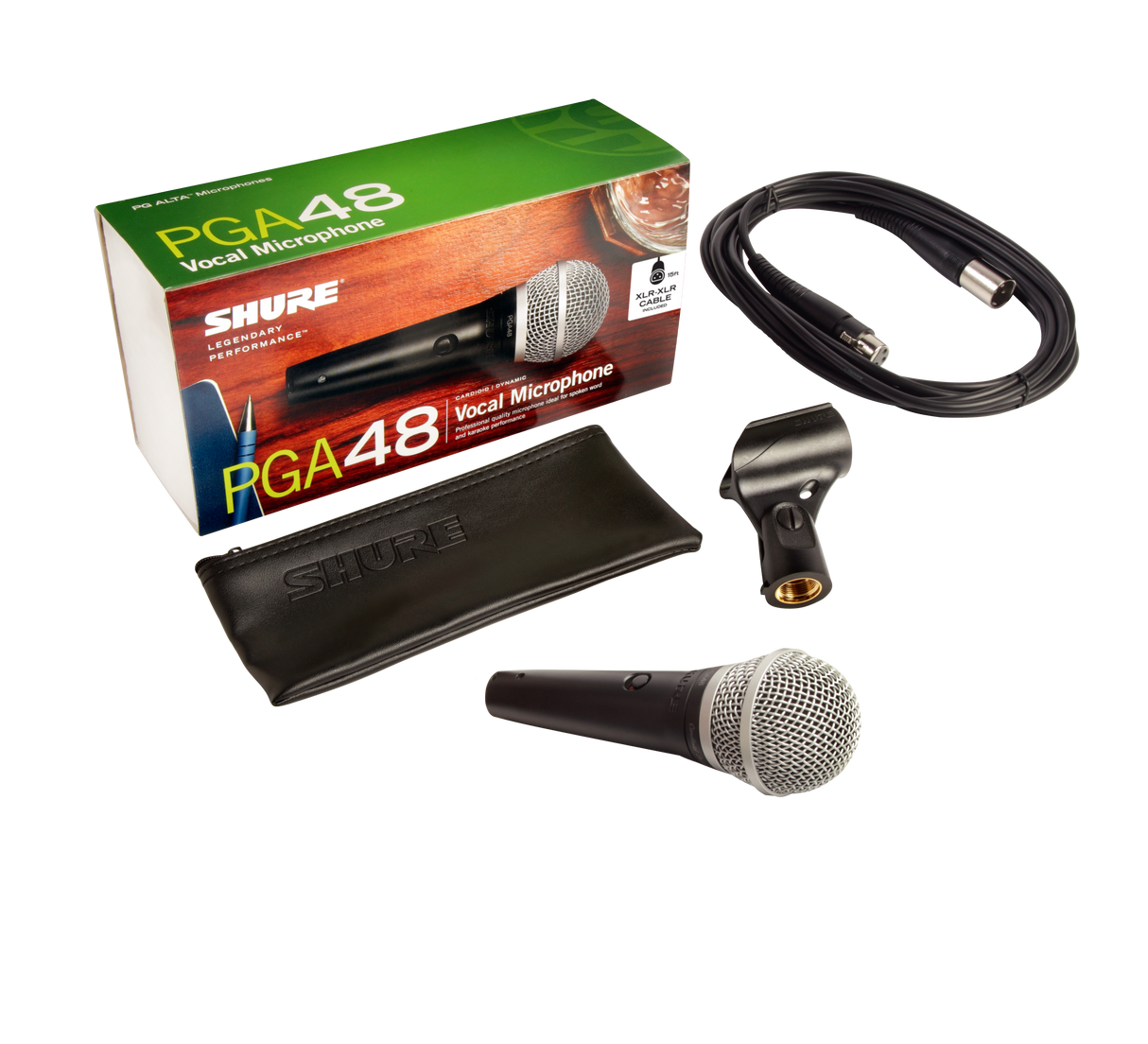 Shure PGA48-XLR Cardioid dynamic vocal microphone - XLR-XLR cable Microphones Shure