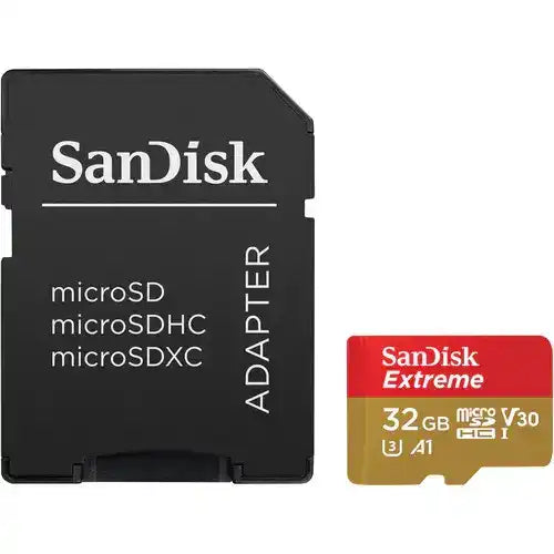 SanDisk Extreme UHS-I microSDHC Memory Card with SD Adapter Electronic Accessories Sandisk 32GB