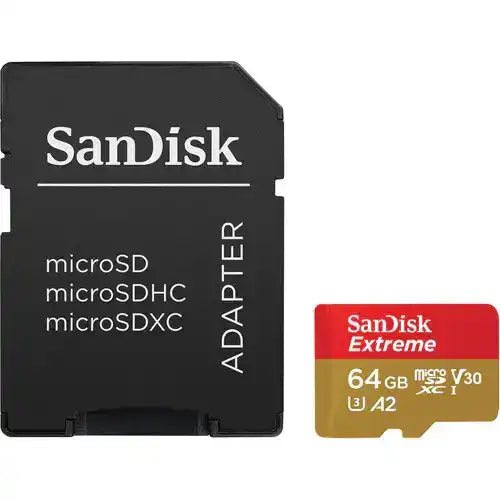 SanDisk Extreme UHS-I microSDHC Memory Card with SD Adapter Electronic Accessories Sandisk 64GB