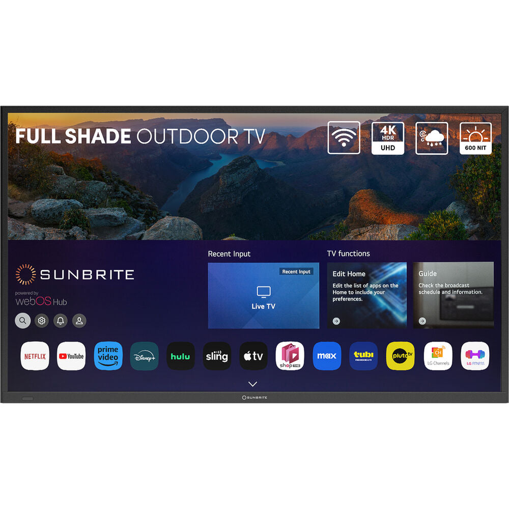 Sunbrite SB-V4-55-BL Veranda 4 Full Shade 4K HDR Outdoor Smart TV Displays Sunbrite