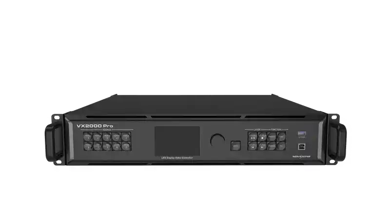 NovaStar VX2000 Pro New all-in-one controller that integrates video processing, video control and LED screen configuration into one unit - Ultra HD 4K×2K@60Hz - Up to 13 Million Pixels Video Wall Processors Novastar