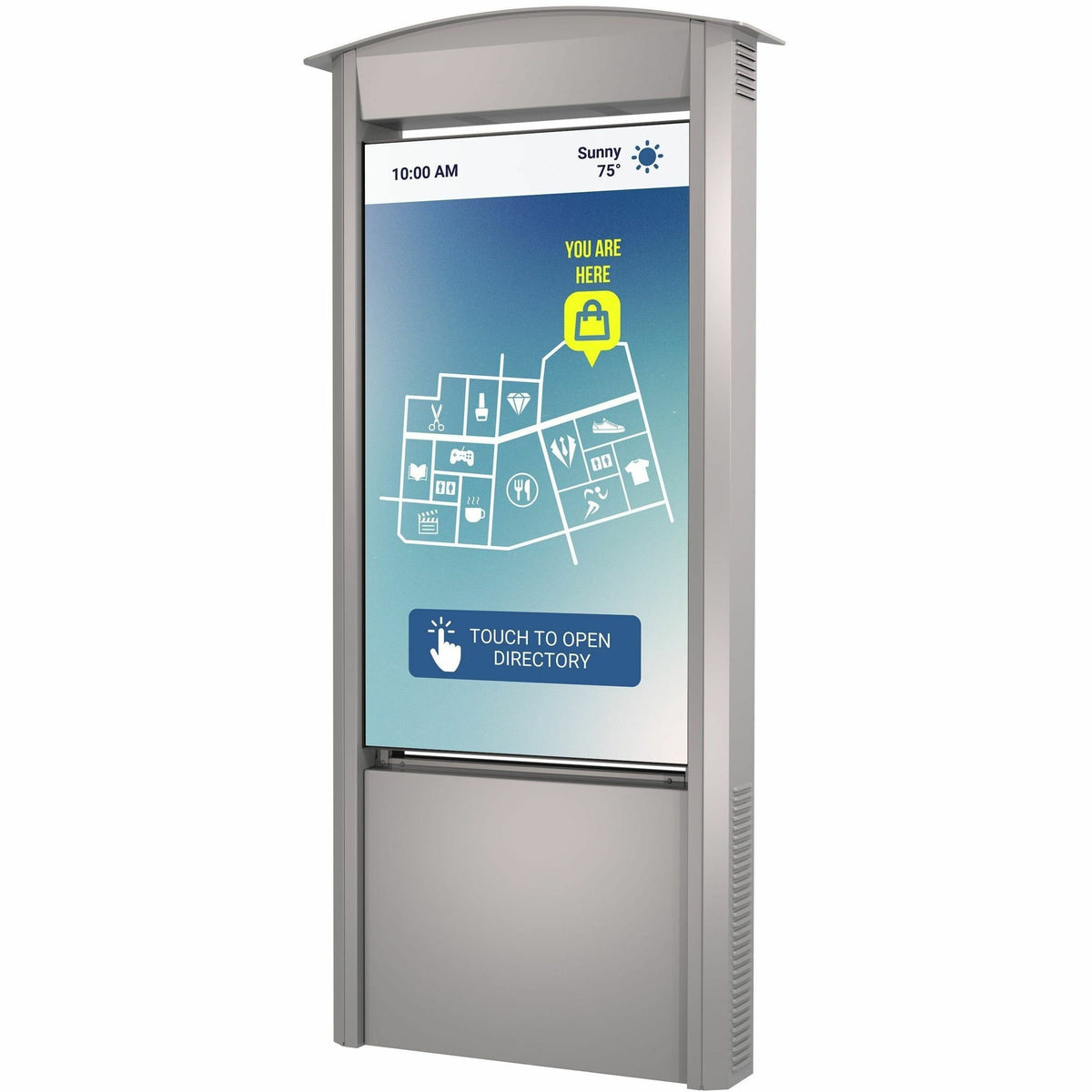 Peerless-AV KOP55XHB-S Smart City Kiosk with 55-inch High Bright outdoor display, front view
