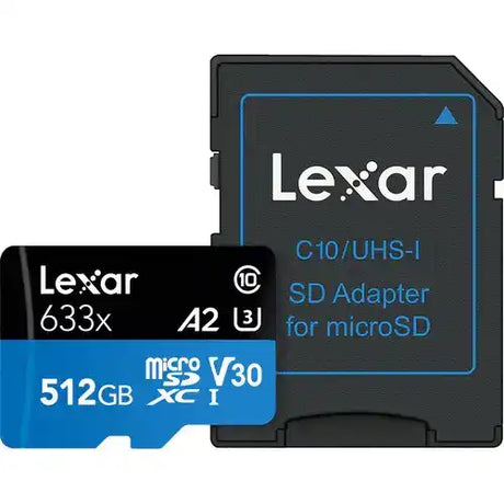 Lexar High-Performance 633x UHS-I microSDHC Memory Card with SD Adapter Electronic Accessories Lexar 512GB