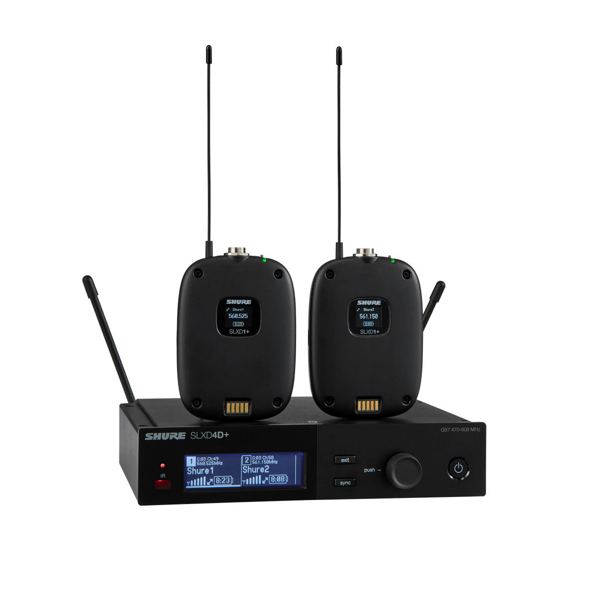 Shure SLXD14D Dual Combo System with (2) SLXD1 Bodypacks and SLXD4D Receiver Microphones Shure
