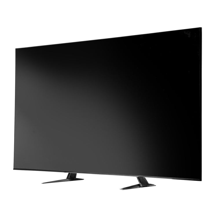 Peerless-AV RTS88 replacement legs installed on TV stand, front view