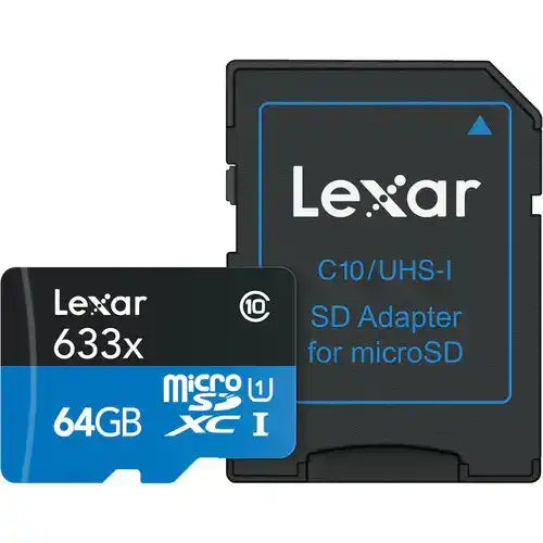 Lexar High-Performance 633x UHS-I microSDHC Memory Card with SD Adapter Electronic Accessories Lexar 64GB