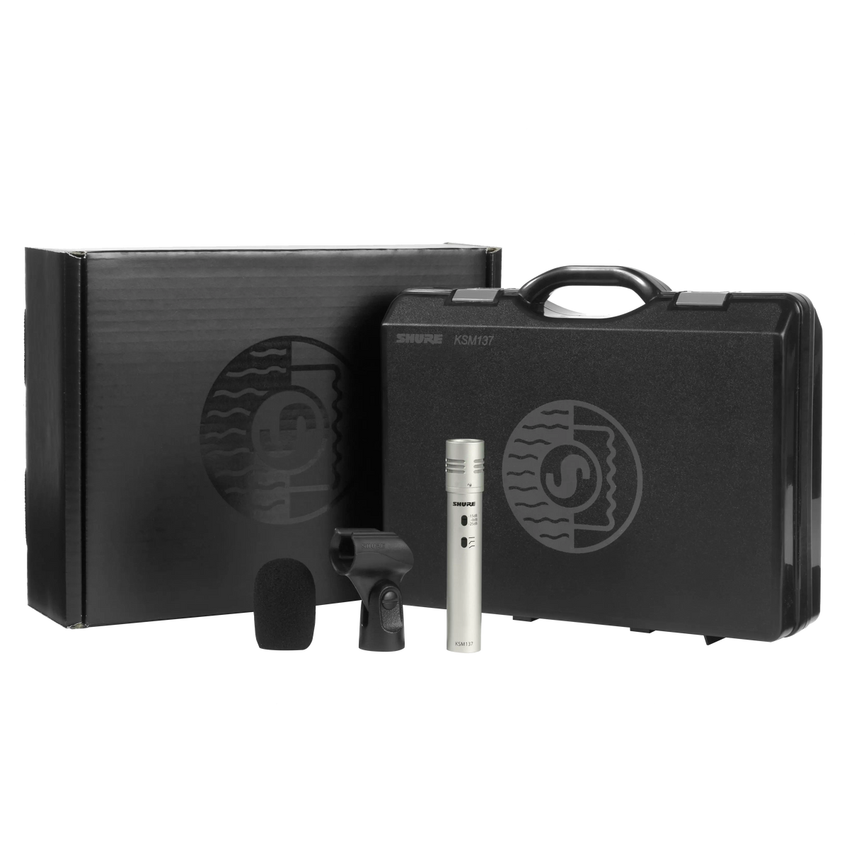 Shure KSM137/SL Cardioid Studio Condenser Microphone (Champagne), Foam Windscreen and Carrying Case Microphones Shure