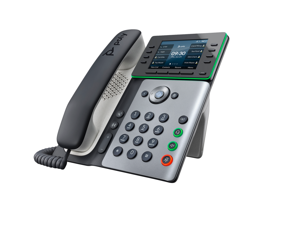 Poly Edge E350 IP Phone and PoE-enabled with Power Supply Poly Voice Poly