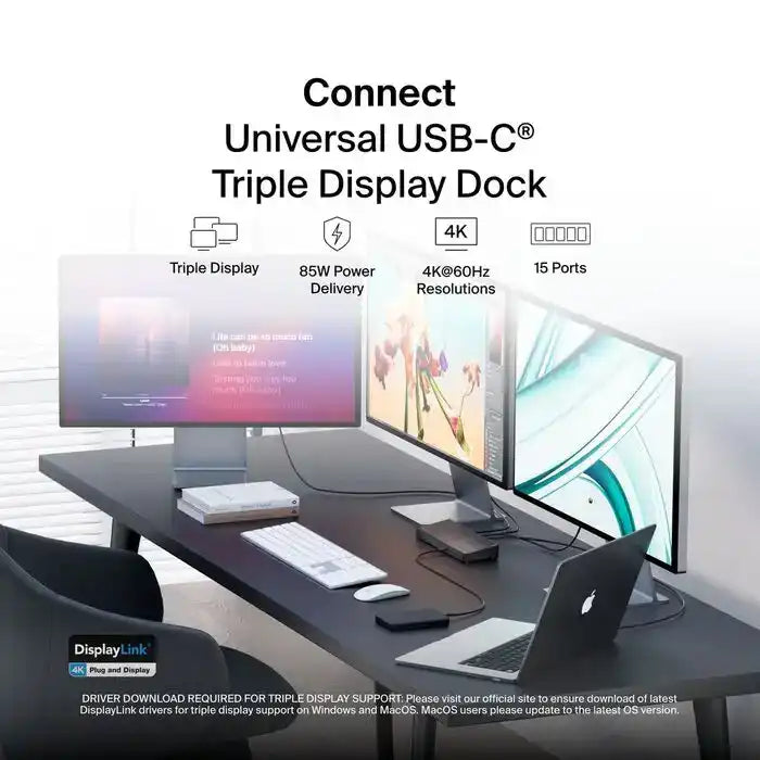 Belkin Connect Universal USB-C Triple Display Dock Electronic Accessories Belkin