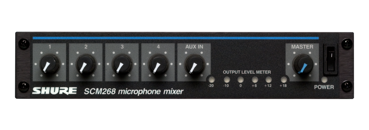 Shure SCM268 – Four-Channel Transformer Balanced Microphone Mixer Microphones Shure