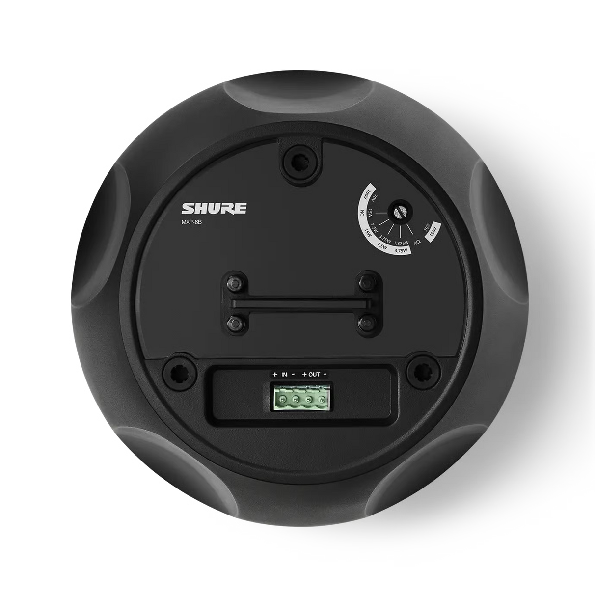 Shure MXP-6 Microflex Passive Pendant Conferencing Loudspeaker - Black, Single Speakers Shure