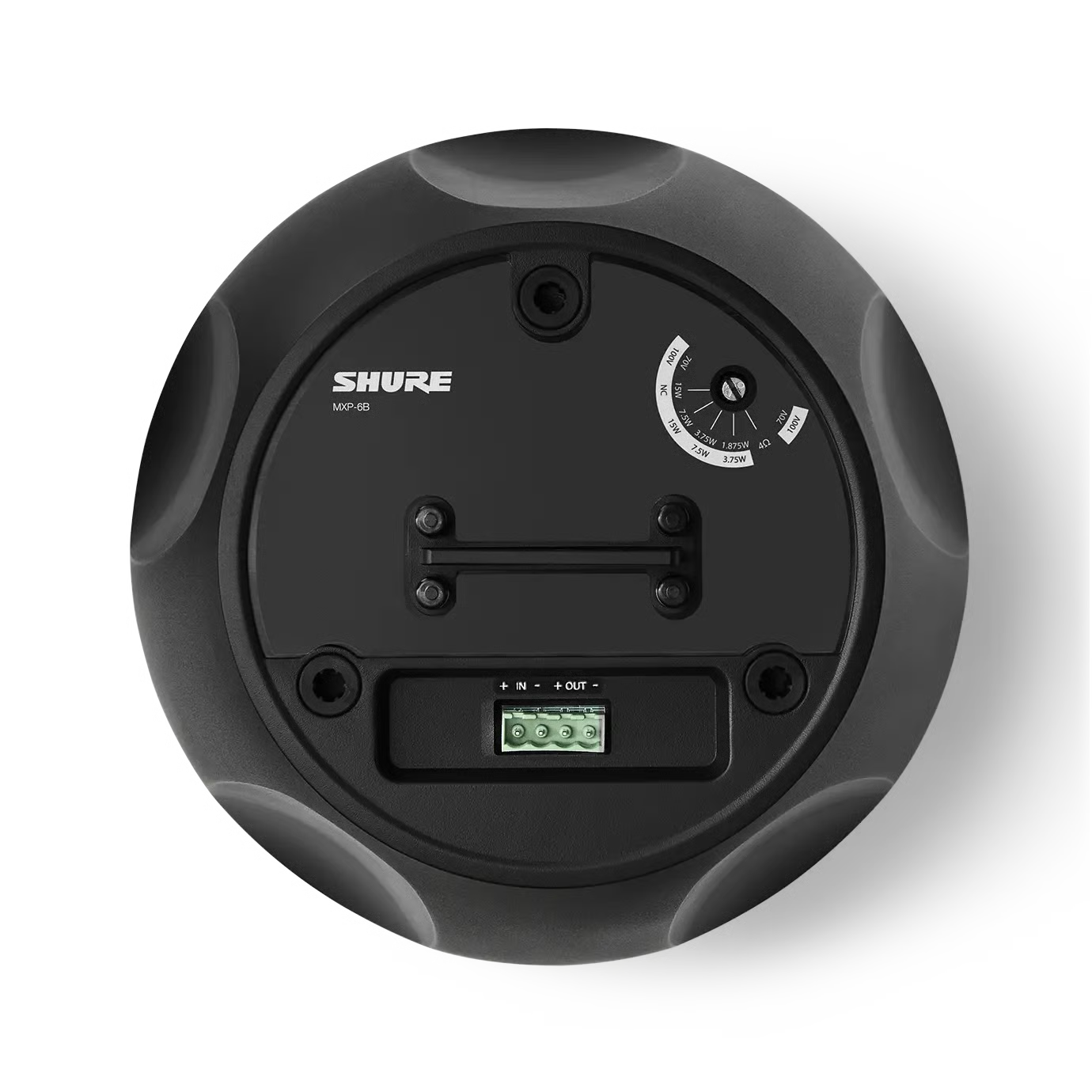 Shure MXP-6 Microflex Passive Pendant Conferencing Loudspeaker - Black, Single Speakers Shure