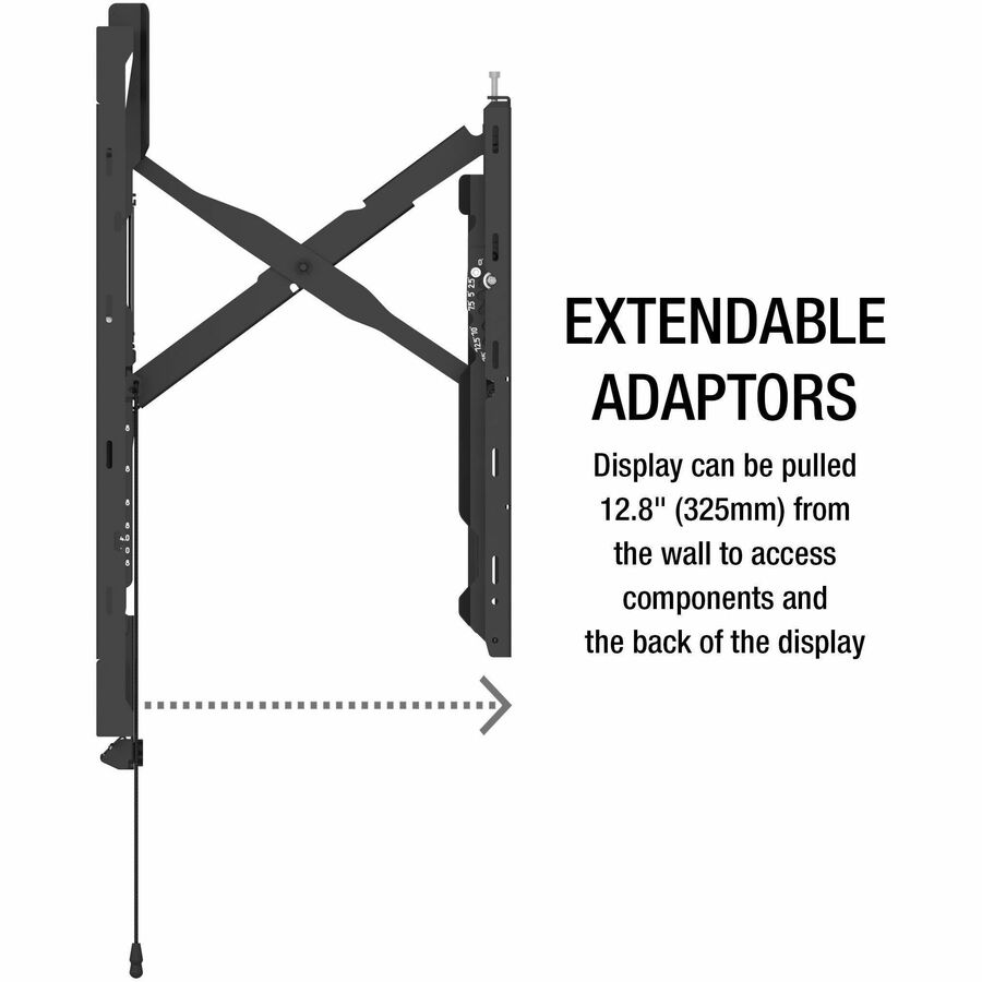 Peerless-AV STS680-2UCM3 scissor wall mount folded flat against wall