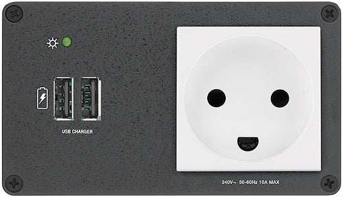 Extron AC+USB 200 Series Power Module UK (1) AC & (2) USB Outlets power supply Extron