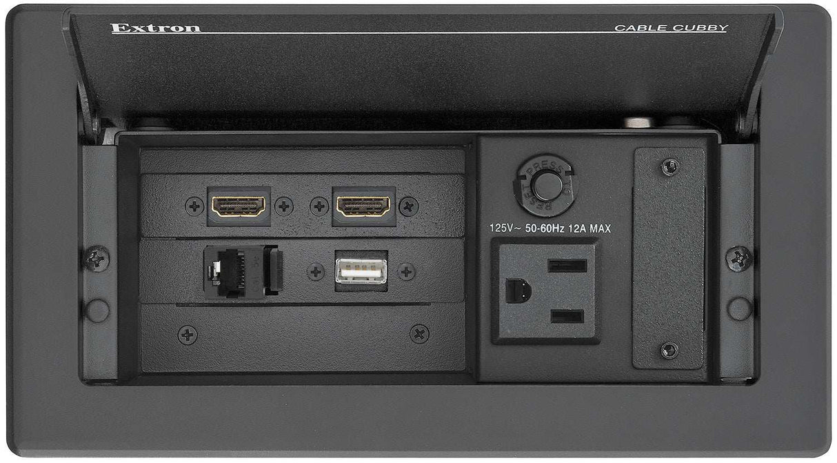 Extron Cable Cubby 202 Series Cable Access Enclosure Holds Two AAP Moduless mount boxes Extron