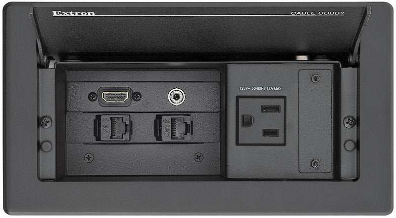 Extron Cable Cubby 202 Series Cable Access Enclosure Holds Two AAP Moduless mount boxes Extron