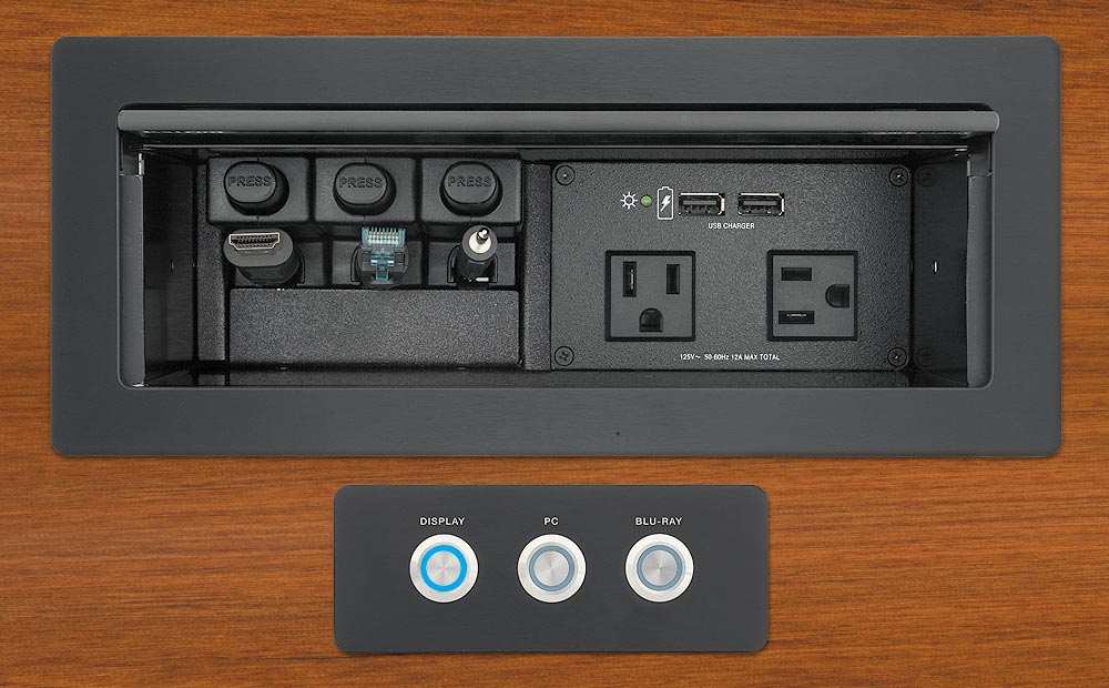 Extron CCR 30 Cable Cubby Retractor 30 Enclosure Three LED switches, black Audio & Video Cables Extron
