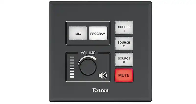 Extron ACP 100 AirControl Processor 2-Gang US, Black & White, 6 Button w/Rotary Volume Video Conferencing Extron