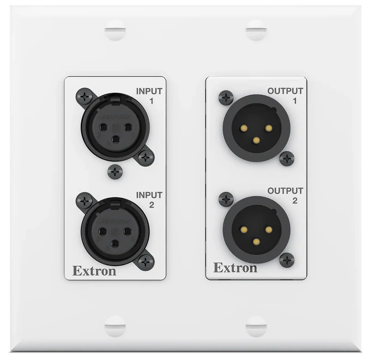 Extron AXI 22 AT D Plus Dual-Channel Analog Audio Interface with Transformer Isolation AXI 22 AT D Plus & WPD 102 XLRM Kit - Black Audio Signal Processing Extron