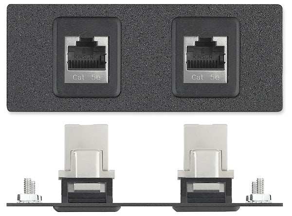 Extron AAP 2SRJ45 - Architectural Adapter Plate with Dual Shielded RJ-45 White Audio & Video Cables Extron