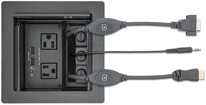 Extron Retractor SM Cable Retraction System With Blank & Cable Pass-through Plates Audio & Video Cables Extron