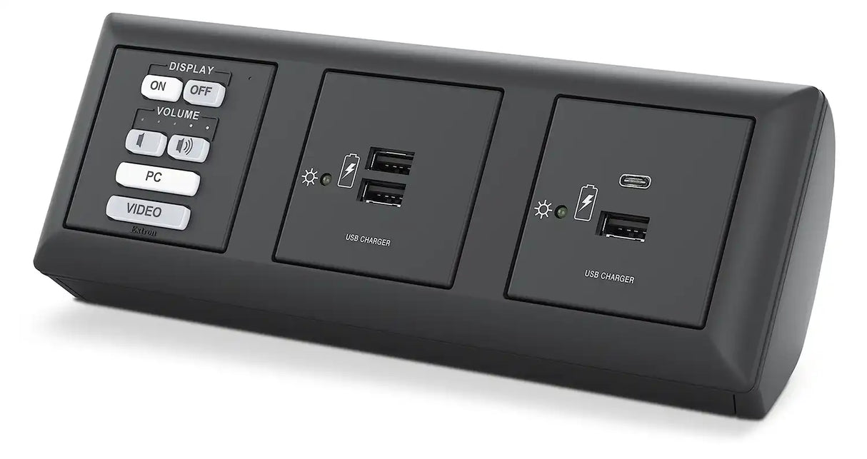 Extron EWB 112 External Wall Box 4-gang Mounting Kit for Flex55 and EU Boxes -Black Audio & Video Cables Extron