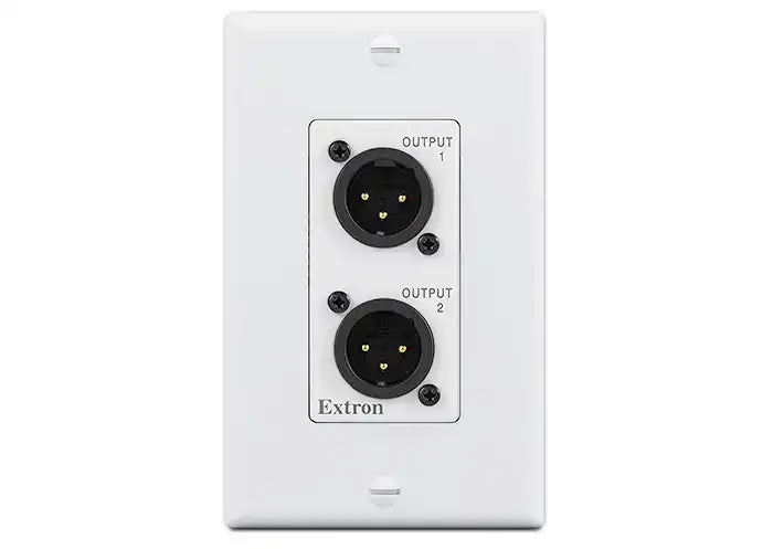 Extron WPC 210 A MK Wallplate Two XLR 3-Pin Males on Decorator Wallplate, White mount boxes Extron