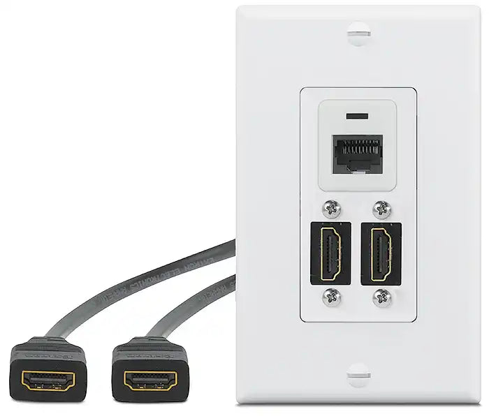 Extron WPD 163 (2) HDMI and Network; White Wallplates mount boxes Extron