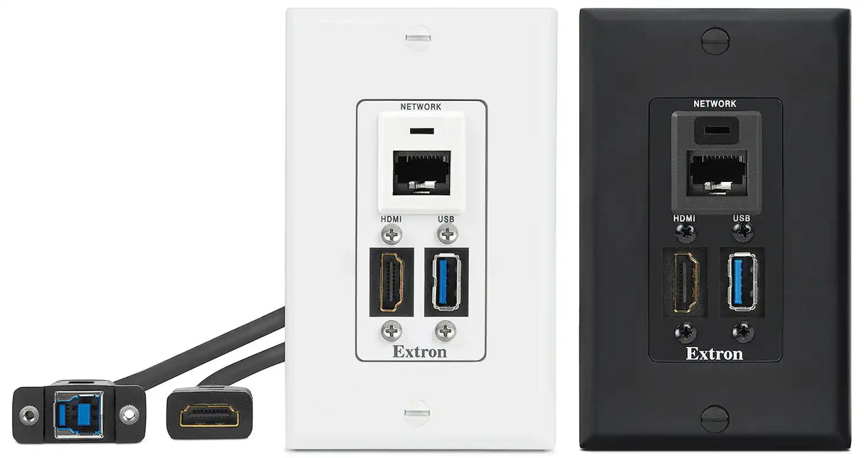 Extron WPD 163 (2) HDMI and Network; White Wallplates mount boxes Extron
