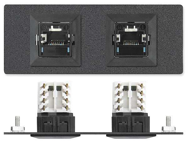 Extron AAP 2RJ45SYSMGS500 - Architectural Adapter Plate with Dual RJ-45 and Power Audio & Video Cables Extron