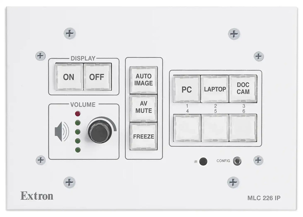 Extron MLC 226 IP Black and White Faceplates MediaLink Controllers control Extron