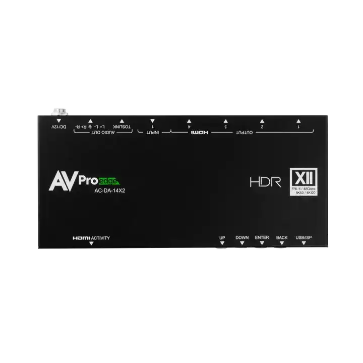 AVPro Edge 48Gbps HDMI scaling distribution amplifier with one input, and four outputs Video Transmitters AVPro Edge