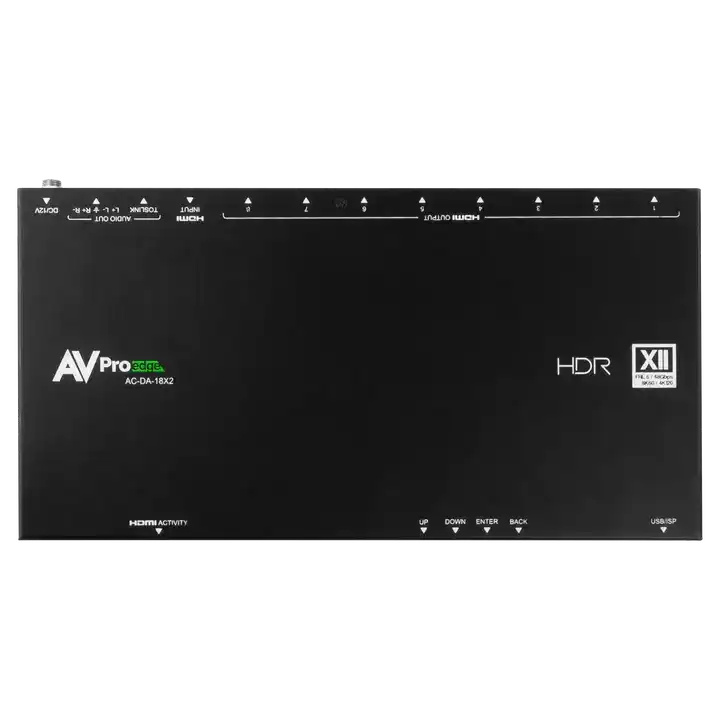 AVPro Edge 48Gbps HDMI scaling distribution amplifier with one input, and eight outputs Video Transmitters AVPro Edge