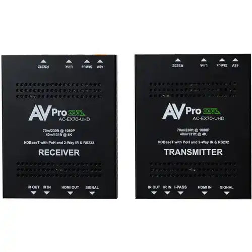 AVPro Edge HDBaseT (CAT6) Transmitter ONLY. ICT 18G, 70m 4K (100m HD) Slim TX with I-Pass, Bi-Directional Power, RS232, IR - ICT for full HDR/HDMI Pass-Through. Full HDR, 4K60 4:4:4. Video Transmitters AVPro Edge