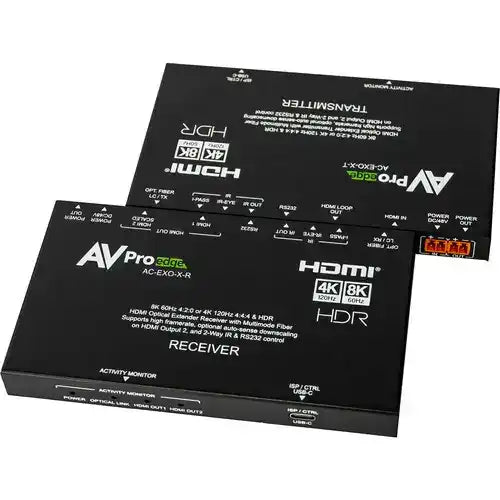 AVPro Edge 8k HDMI Extender kit via multi mode fiber optics, sending signals up to 40Gbps Video Transmitters AVPro Edge