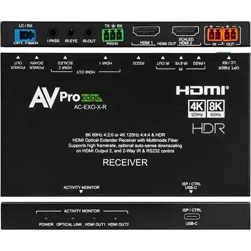 AVPro Edge 8k HDMI Extender kit via multi mode fiber optics, sending signals up to 40Gbps Video Transmitters AVPro Edge