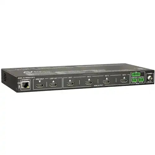 AVPro Edge 1x4 Video Wall Processor with balanced audio extraction and HDMI loop out for cascading or larger walls; 4K60 4:4:4 support; Universal Scaler Video Transmitters AVPro Edge
