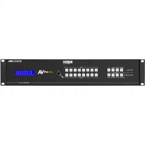 AVPro Edge 18Gbps HDMI 8x8 Matrix w/ Dual Audio Deembedding/Matrix with built in scalers and audio delay (Full HDR, 4K60 4:4:4); Updated EDID management and Audio Features Video Transmitters AVPro Edge