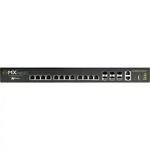 AVPro Edge 12X 10G Copper (PoE++) Stackable Managed Switch with Six 10G/25G SFP28 Video Transmitters AVPro Edge