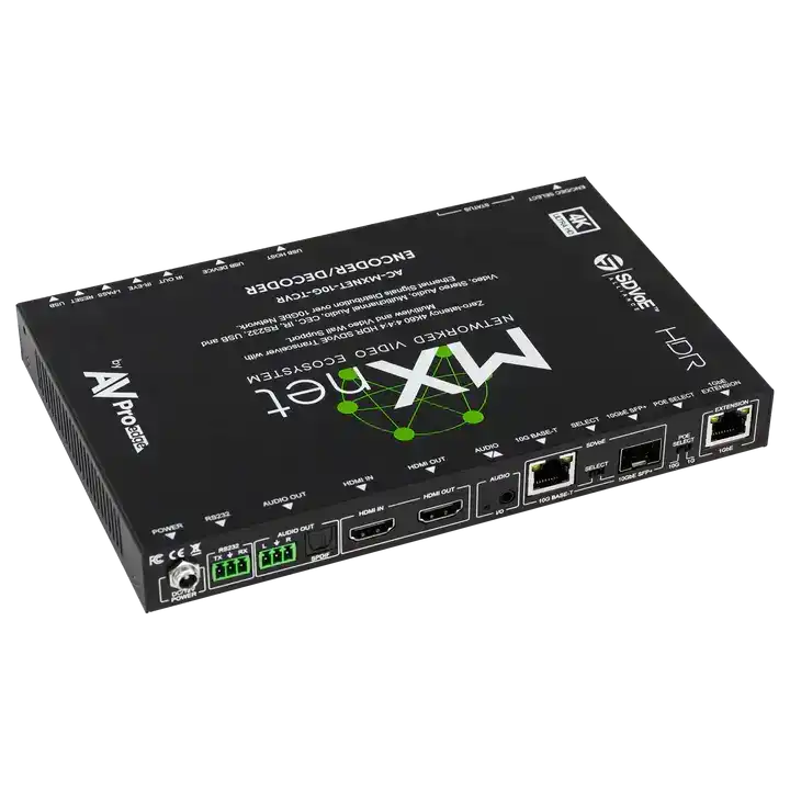 AVPro Edge 10G SDVOE 4K HDMI AV-over-IP PoE Transceiver (Encoder/Decoder) with the ICRON USB and Dante Modules Video Transmitters AVPro Edge