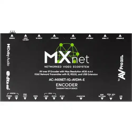 AVPro Edge MXnet Evolution II AV-over-IP Encoder with Dante encoding Video Transmitters AVPro Edge