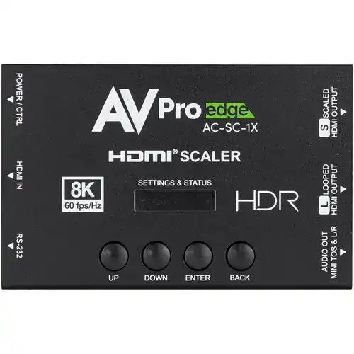 AVPro Edge 40 Gbps 8K HDMI EDID Manager, Pixel Scaler, Audio Extractor & Reclocker with loop-out, toslink Video Transmitters AVPro Edge