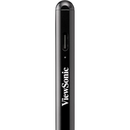 ViewSonic ACP302-B0WW Active Capacitive Pen - MPP 2.0 Technology, 4096 Pressure Levels, 50° Tilt Support, 2 Buttons, Replaceable Hard Nib, USB-C Rechargeable, Black ViewSonic