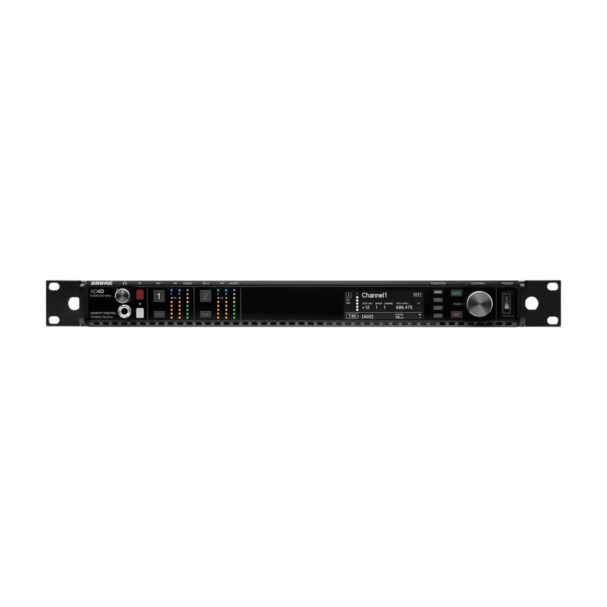 Shure AD4D-DC-B Axient Digital Dual-Channel Wireless Receiver (606–810 MHz) Microphones Shure