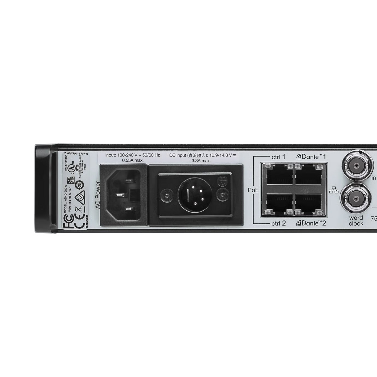 Shure AD4D Two-Channel Digital Wireless Receiver Microphones Shure