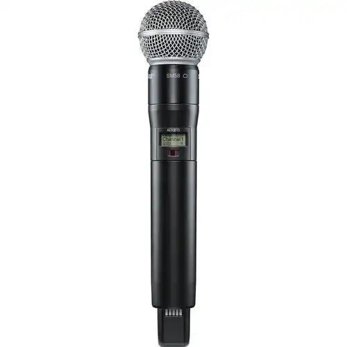 Shure ADX2FD/SM58 Handheld Wireless Microphone Transmitter – Frequency Diversity & ShowLink for High-Demand Wireless Performance Microphones Shure