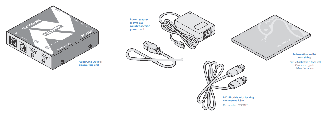 AdderLink ALDV104T-US - HDMI 1-to-4 Video Splitter/Extender for Secure AV Distribution