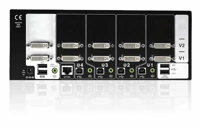Adder AV4PRO-DVI-DUAL-US: 4-Port Dual DVI-I USB KVM Switch for Multi-Monitor Control KVM Switches Adder Technology